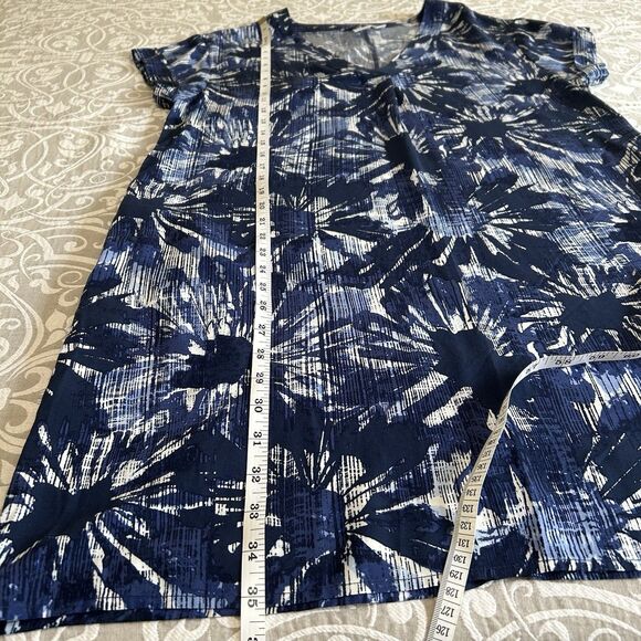 Gap Dress Women M Navy White Floral Tropical Pockets Mini Poolside Beachy Cruise - Picture 6 of 12